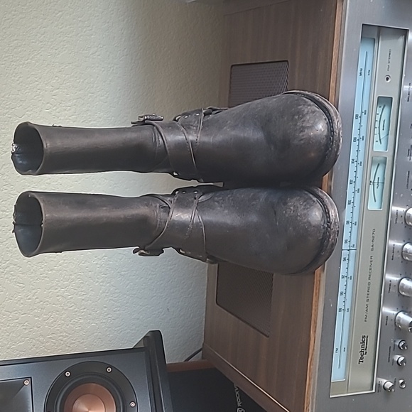 Frye Black Leather Harness Boots - Picture 7 of 8